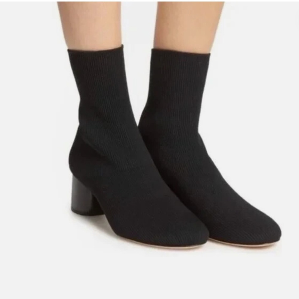 Vince Tasha Rib Knit Cylinder Heel Sock Booties